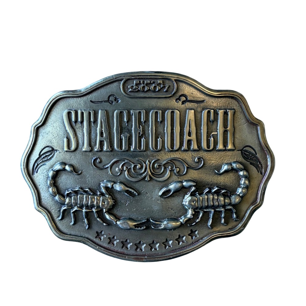 Lucky 13 STAGECOACH 2007 Brass Cowboy Country Western Belt Buckle Bottle Opener